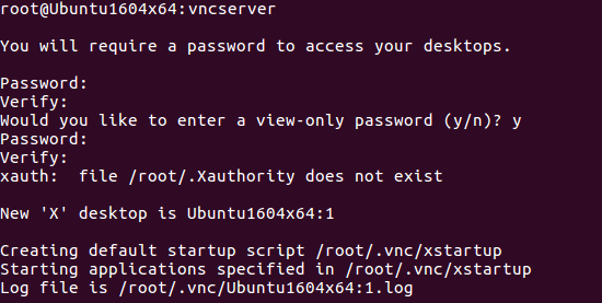 vncserver password