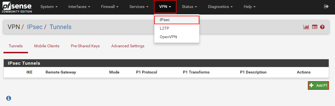 pfsense - VPN - IPsec