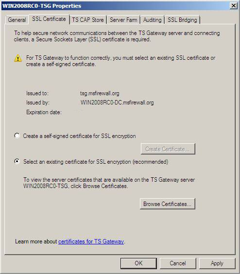 Вкладка SSL-сертификат